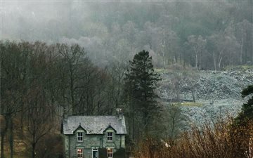 house at forest surrounde... All Mac wallpaper