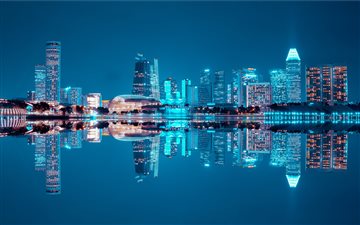 water reflect photography of cityscape All Mac wallpaper