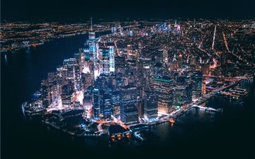 aerial view of city buildings during nighttime All Mac wallpaper