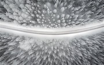 bird's eye view of highway MacBook Air wallpaper