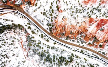aerial photography of farm road All Mac wallpaper