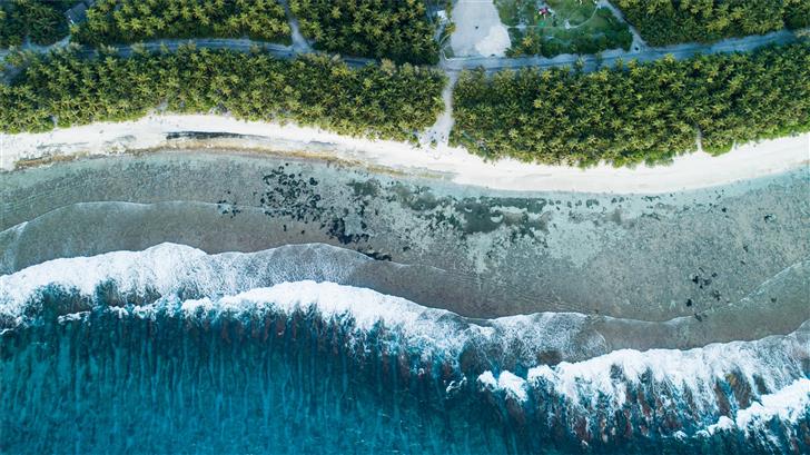 aerial view of ocean Mac Wallpaper