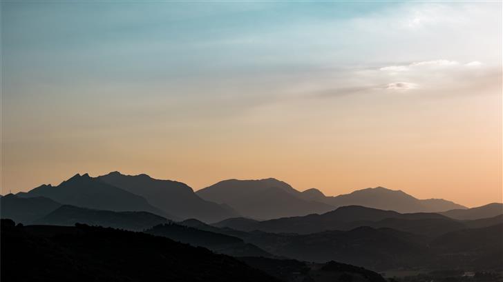 silhouette of mountain during golden hour Mac Wallpaper