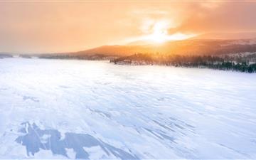 snow covered field during daytime iMac wallpaper