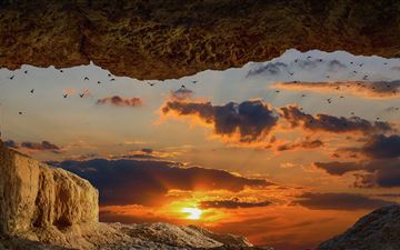 cave rock sunset 8k All Mac wallpaper