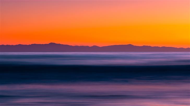 sea long exposure sunset 5k Mac Wallpaper