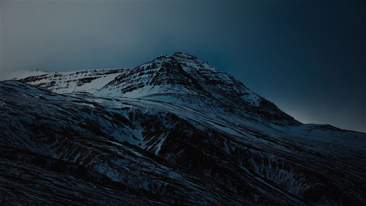 snowy winter mountains 5k Mac Wallpaper