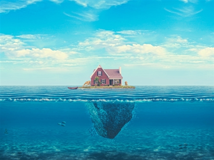 House on the ocean Mac Wallpaper