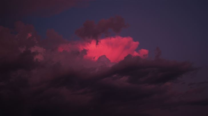 red clouds sunset 5k Mac Wallpaper