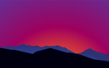 mountain landscape sunset minimalist 15k All Mac wallpaper