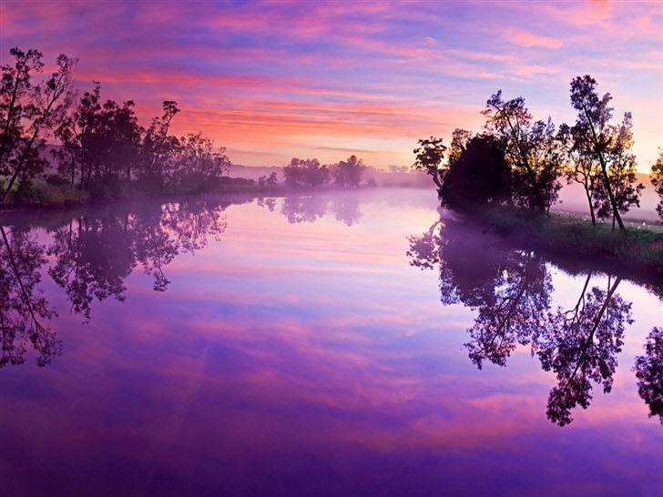 Purple river reflection Mac Wallpaper