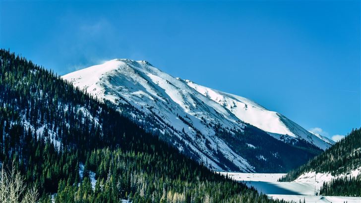 snow capped mountains daylight 5k Mac Wallpaper