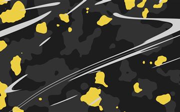 yellow color splash black abstract 8k All Mac wallpaper