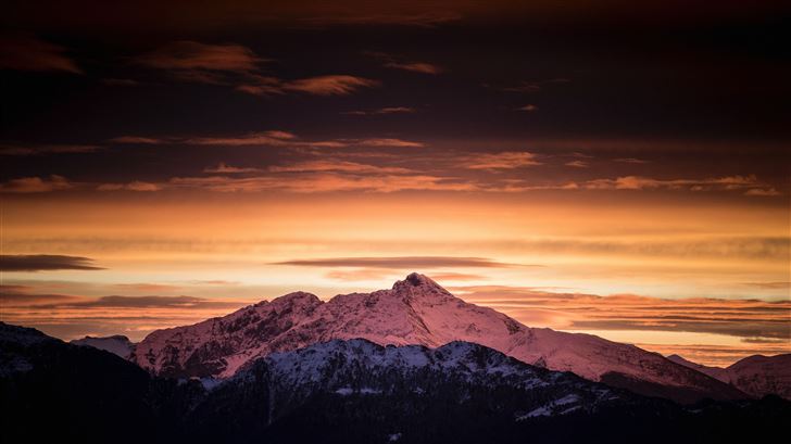 early morning mountains landscape 5k Mac Wallpaper