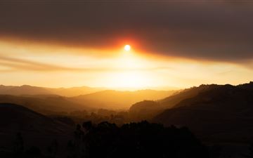 sun rays over mountains 5k All Mac wallpaper