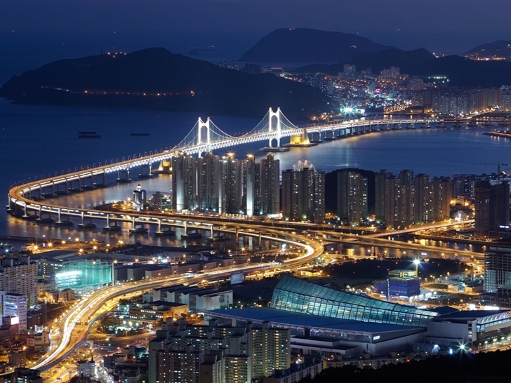 Gwangan bridge busan south korea Mac Wallpaper