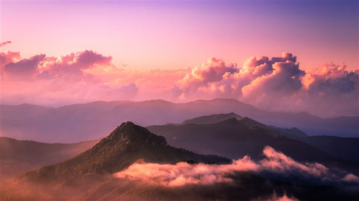 landscape clouds peak 5k Mac Wallpaper