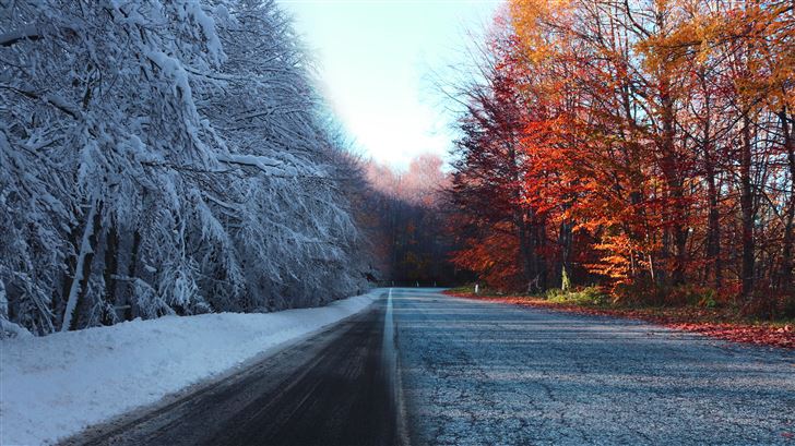 autumn vs winter 5k Mac Wallpaper