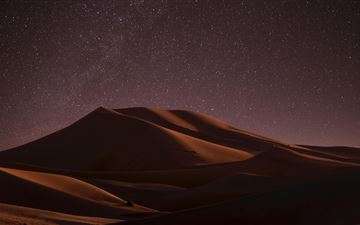 desert during night time 5k All Mac wallpaper