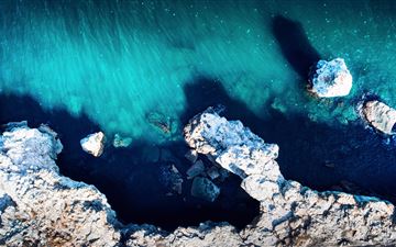 aerial drone island beach view 5k All Mac wallpaper