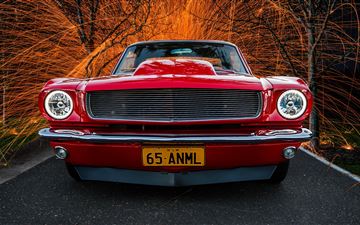 red classic car in high saturation photography All Mac wallpaper