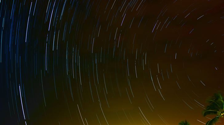 star trails night long exposure 5k Mac Wallpaper