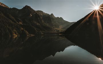 mountain landscape dawn lake reflection 5k All Mac wallpaper