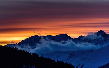 swiss sunset mountains 5k iMac wallpaper