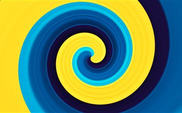 3d abstract swirl yellow blue 5k iMac wallpaper