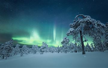 finland night aurora outdoor nature 5k iMac wallpaper