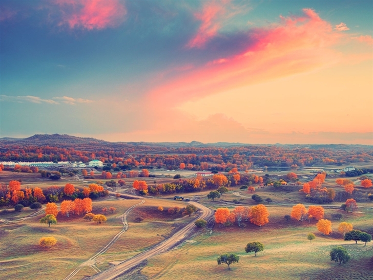 Autumn clouds sunset trees Mac Wallpaper