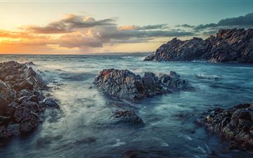norway sea coast sunrises and sunsets iMac wallpaper