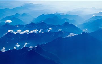 aerial photography of mountains iMac wallpaper