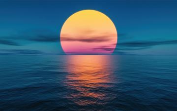 sunset ocean lake 5k MacBook Pro wallpaper