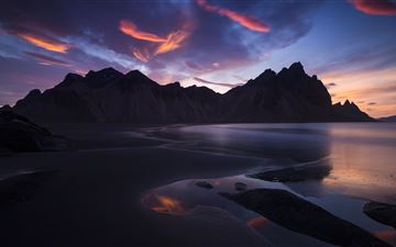 iceland rocks mountains sunset landscape 5k All Mac wallpaper