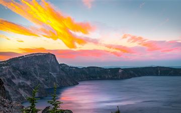 a calm sunset crater lake oregon MacBook Pro wallpaper
