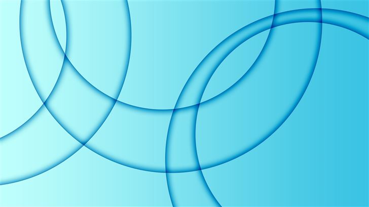multiple circles abstract blur blue 8k Mac Wallpaper
