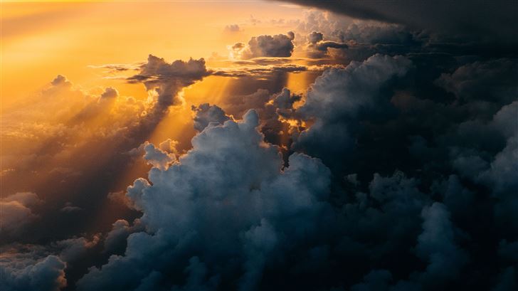 dark and bright clouds sky sunlight Mac Wallpaper