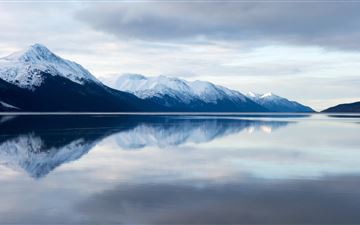 snow capped mountains iMac wallpaper