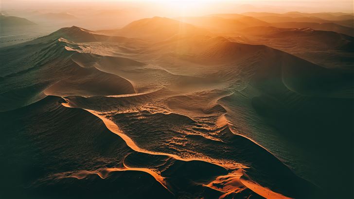 sand dunes sunset 5k Mac Wallpaper