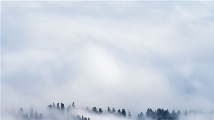 clouds snow fog 5k Mac Wallpaper