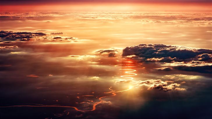 clouds sunset reflection 5k Mac Wallpaper