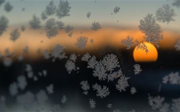 snow flakes sun blurred frost winter 5k MacBook Pro wallpaper
