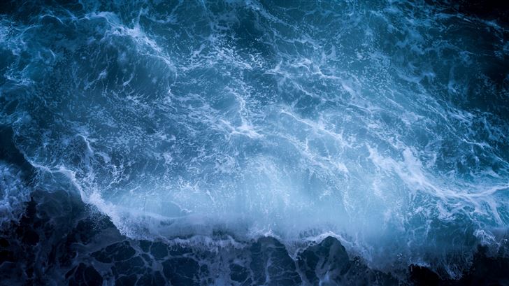 shore sea waves 5k Mac Wallpaper