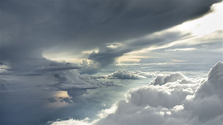 clouds sea sky sunlight photography 5k Mac Wallpaper