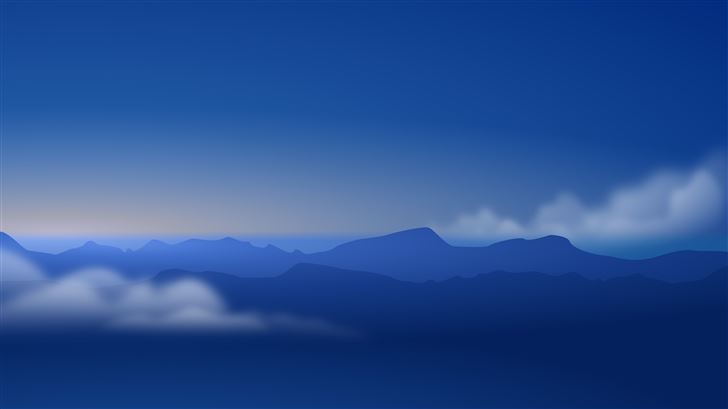 blue mountains clouds 5k Mac Wallpaper
