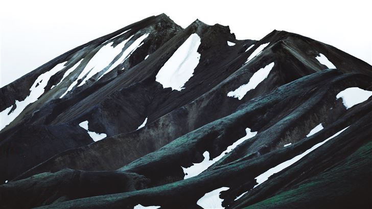 mountain covered snow 5k Mac Wallpaper