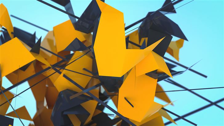abstract geometry 3d shapes 5k Mac Wallpaper