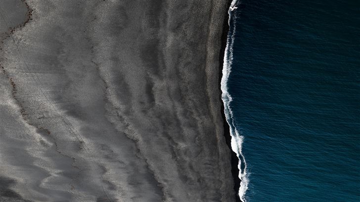 black sand iceland landscape space vik 5k Mac Wallpaper