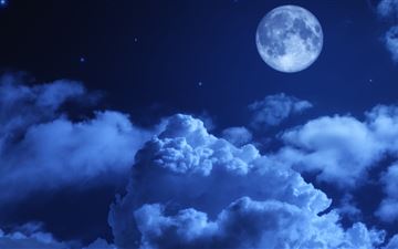 moon night sky clouds 5k iMac wallpaper
